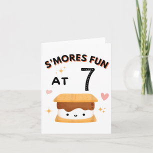 Smores Fun Camping Birthday 7 Years Old Camper 7th Card