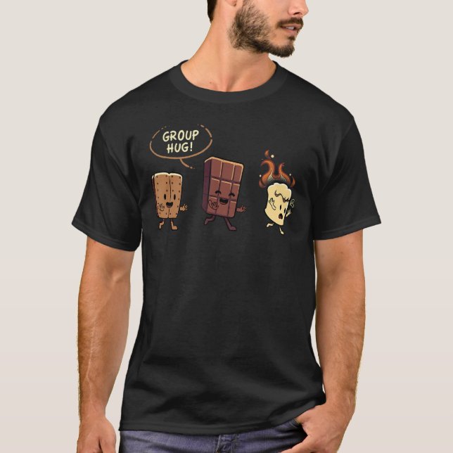 S'mores Group Hug Cute Camping Bonfire Roasting Ma T-Shirt (Front)