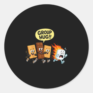 S'mores humour marshmallow campfire  classic round sticker