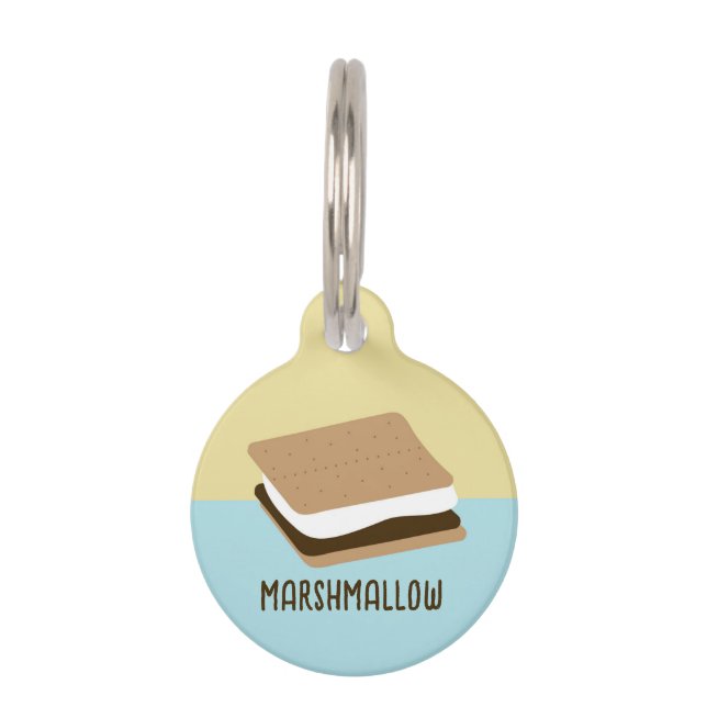 S'mores Marshmallow Pet Tag (Front)