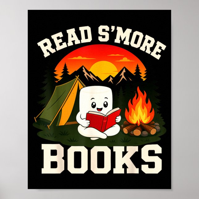 S'mores marshmallow reading campfire  poster (Front)