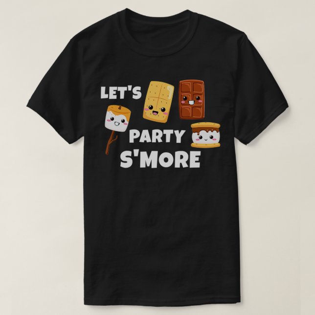 S'mores Marshmallows Camping  Kawaii  Let's Party  T-Shirt (Design Front)