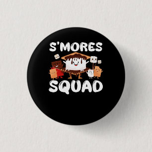 S'mores Marshmallows Funny Smores Squad Camping Ca 3 Cm Round Badge