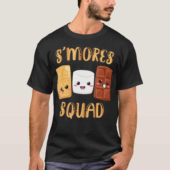 S'Mores Marshmallows Funny Smores Squad Camping Ca T-Shirt (Front)