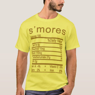 s'mores Nutrition Facts Funny Thanksgiving T-Shirt