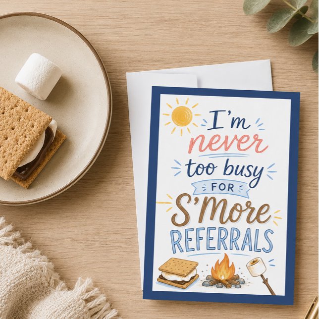 SMores Referral Business Marketing Card (Smores Referral Business Pop By Card)