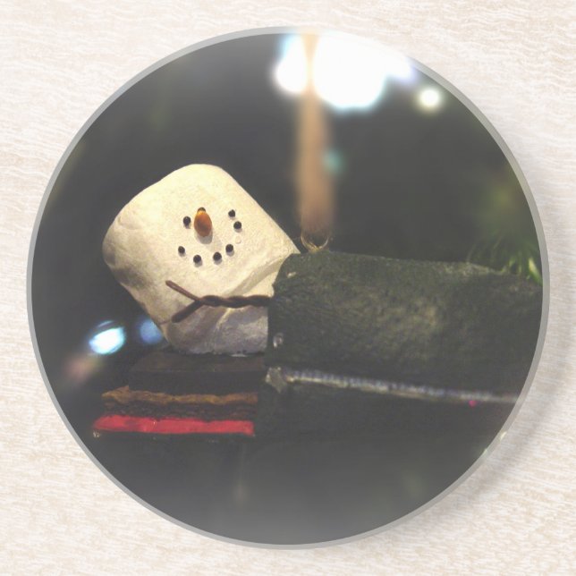 S'mores Sleeping Bag Christmas Coaster (Front)