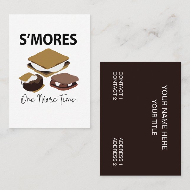 Smores S'mores Dessert One More Time Smore Business Card (Front/Back)