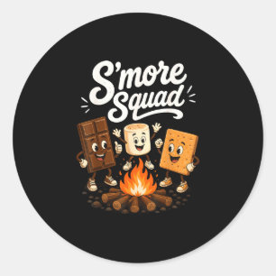 S'mores squad funny marshmallow campfire  classic round sticker