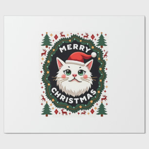 Smudge Cat Ugly Christmas Sweater (1) Wrapping Paper