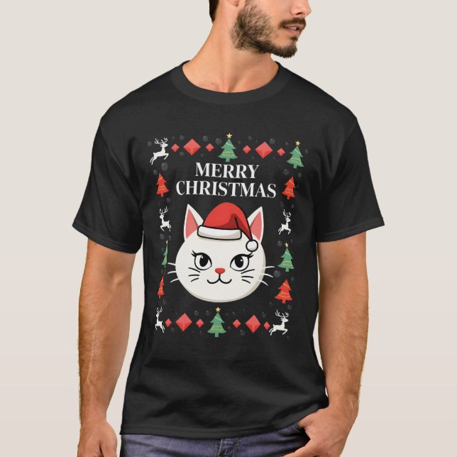 Smudge Cat Ugly Christmas Sweater  (2) (Front)