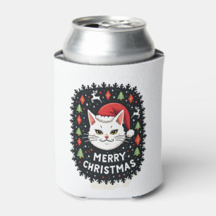 Smudge Cat Ugly Christmas Sweater (2) Can Cooler