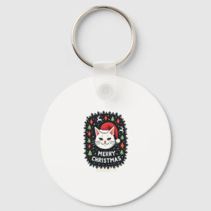 Smudge Cat Ugly Christmas Sweater (2) Key Ring