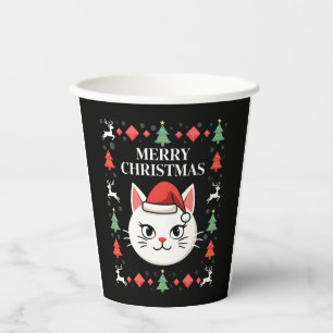 Smudge Cat Ugly Christmas Sweater  (2) Paper Cups
