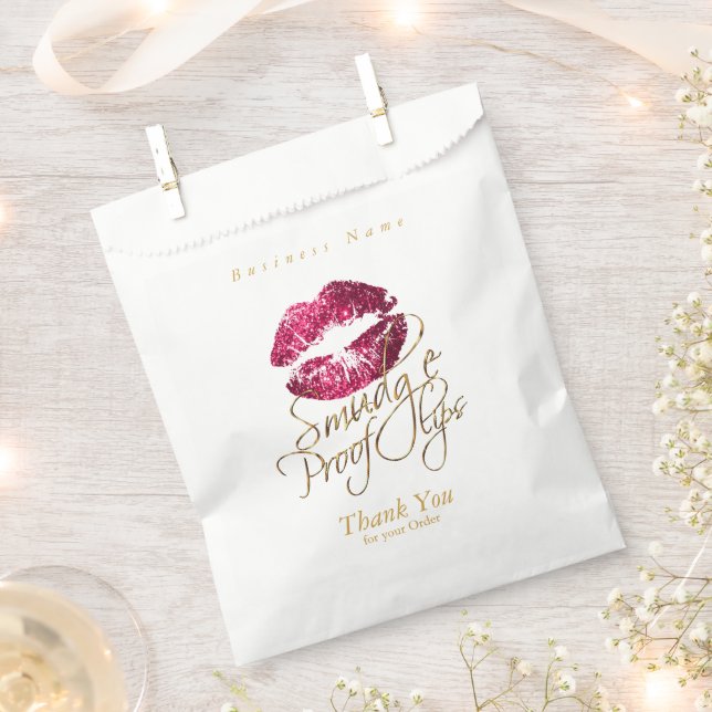 Smudge Proof Lips - Hot Pink Favour Bags (Clipped)