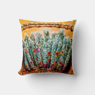 Smudge Wands in a Basket Throw Pillow
