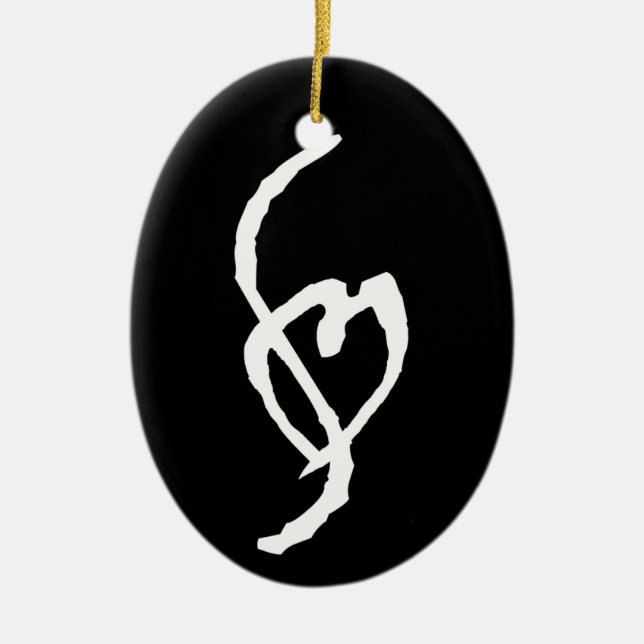 Smuffin Love Black Ceramic Tree Decoration (Front)