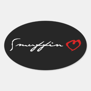 Smuffin Love Oval Sticker