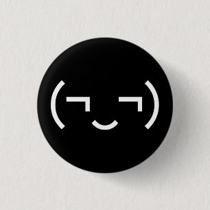 Smug Emoticon (¬‿¬) Japanese Kaomoji 3 Cm Round Badge