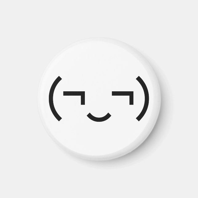 Smug Emoticon (¬‿¬) Japanese Kaomoji Magnet (Front)