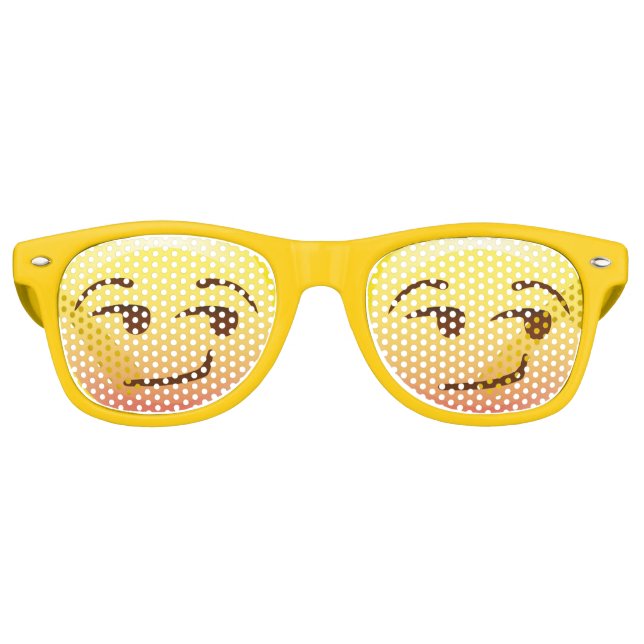 Smug Glance Emoji Face Party Shades (Front)