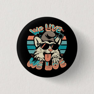 Smurf Cat - We Live We Love 3 Cm Round Badge