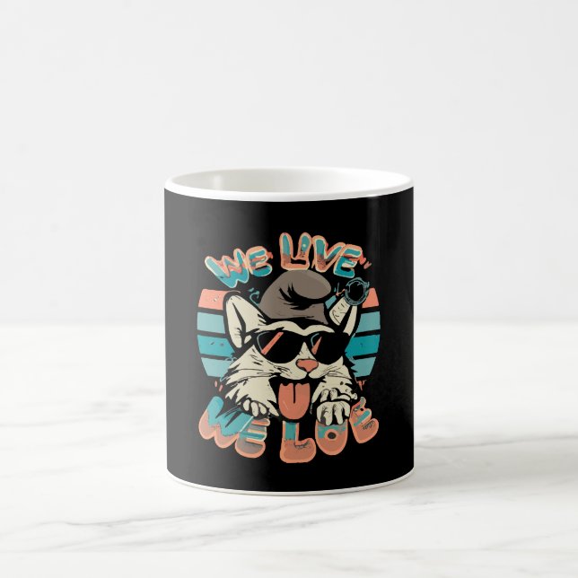 Smurf Cat - We Live We Love  Coffee Mug (Center)