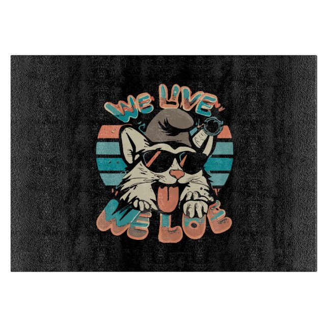 Smurf Cat - We Live We Love  Cutting Board (Front)