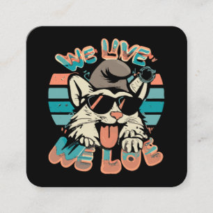 Smurf Cat - We Live We Love  Square Business Card