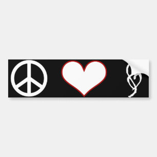 Smut Mark Peace Love Bumper Sticker