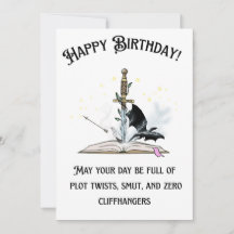 Smutty Book Lover Birthday Card: Sword & Dragon Fa