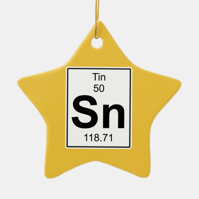 Sn - Tin Ceramic Tree Decoration (Front)