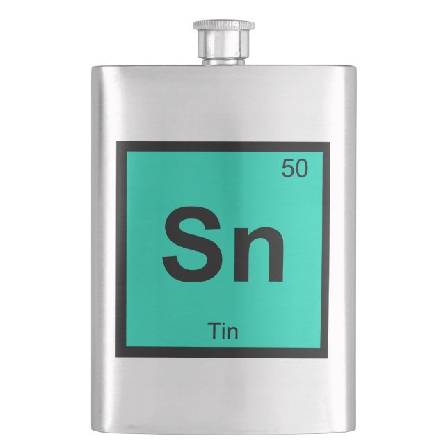 Sn - Tin Chemistry Periodic Table Symbol Element Hip Flask (Front)