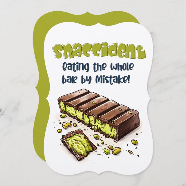 Snaccident: Ate the Whole Chocolate Kunafa كنافة Invitation (Front/Back)