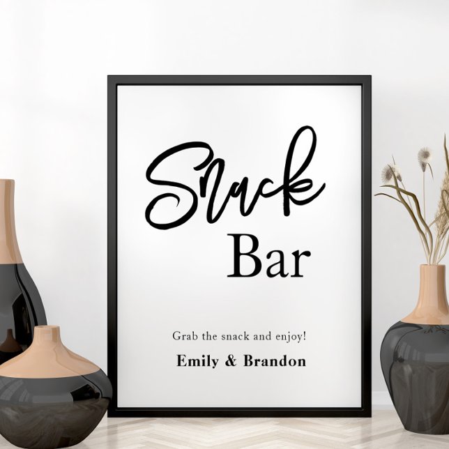 Snack bar wedding sign poster (Snack bar sign for wedding day or other celebration)