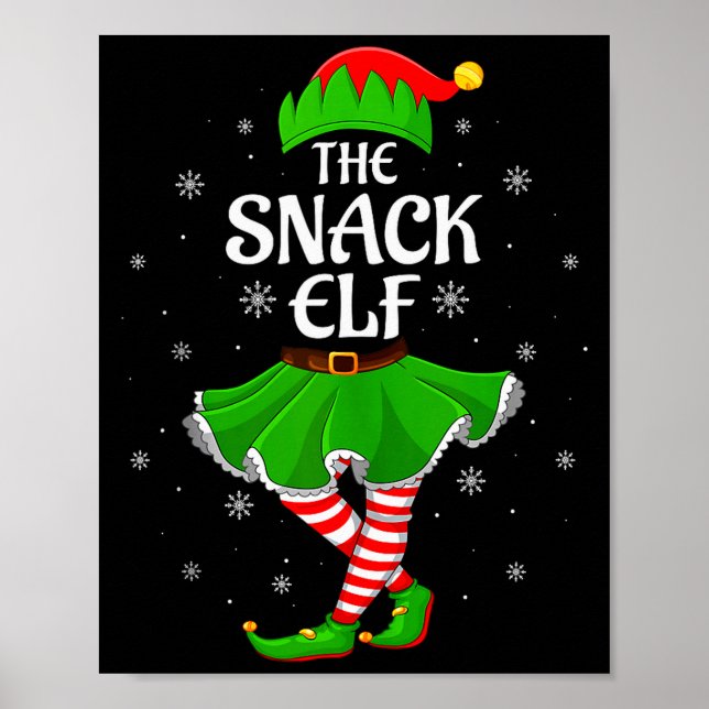 Snack Elf Christmas Family Girls Women Elf Squad X Poster (Front)