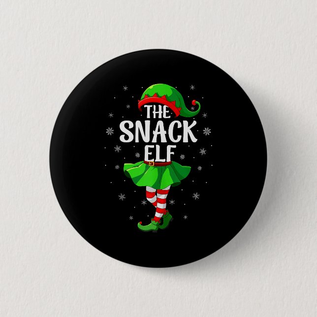Snack Elf Christmas Girls Women Elf Squad Xmas Fam 6 Cm Round Badge (Front)