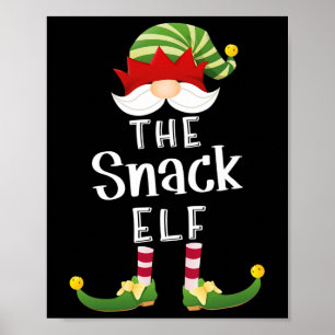 Snack Elf Group Christmas Funny Pajama Party  Poster