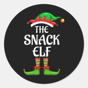 Snack Elf Matching Family Group Christmas Party  Classic Round Sticker