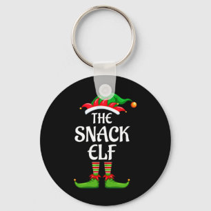 Snack Elf Matching Family Group Christmas Party  Key Ring