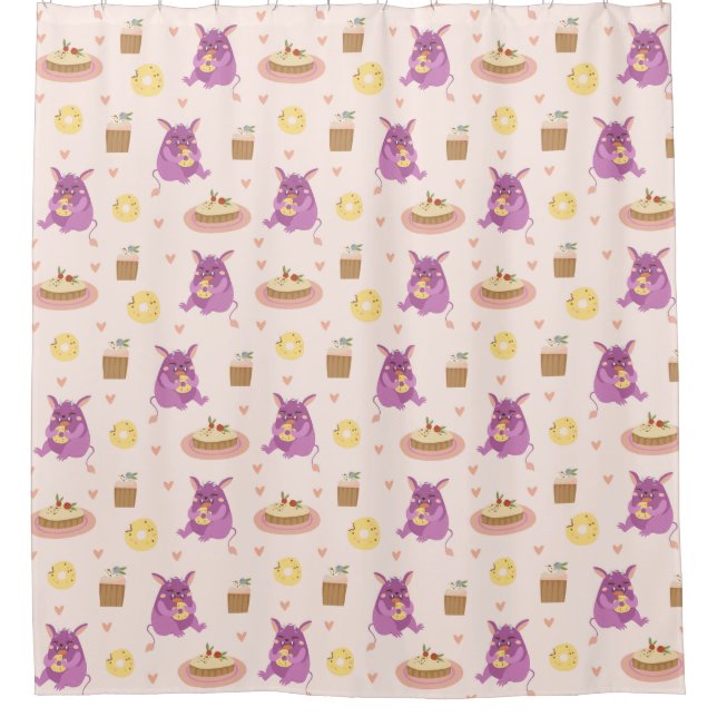 Snack Monsters  Shower Curtain (Front)