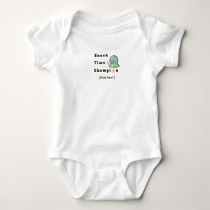 Snack Time Champion - Cute Baby & Dinosaur Foodie Bodysuit