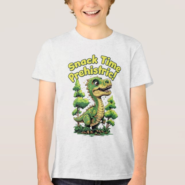 Snack Time Prehistoric Tri-Blend Shirt (Front)