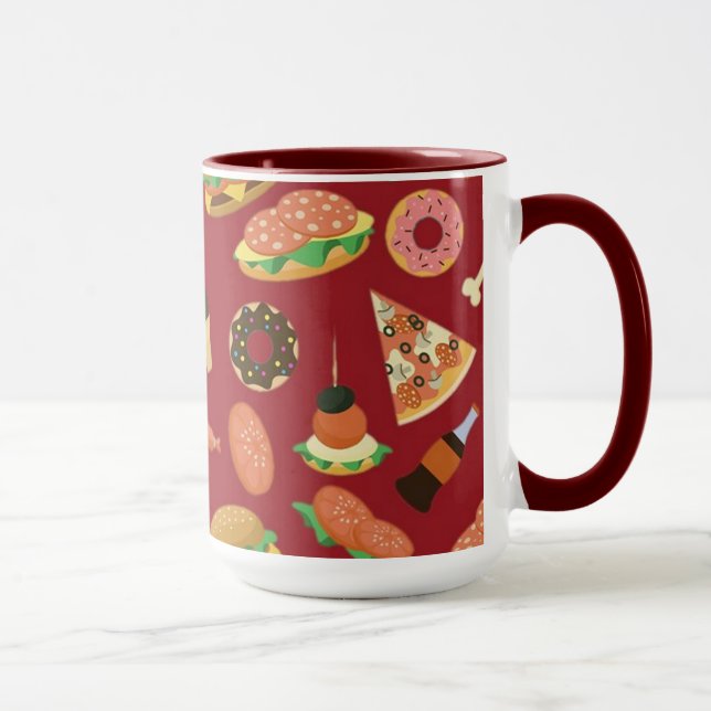 Snack Time Red Coffee Mug (Right)