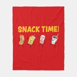 Snack Time! Retro Candy Popcorn Fleece Blanket