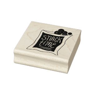 Snack Time Rubber Stamp