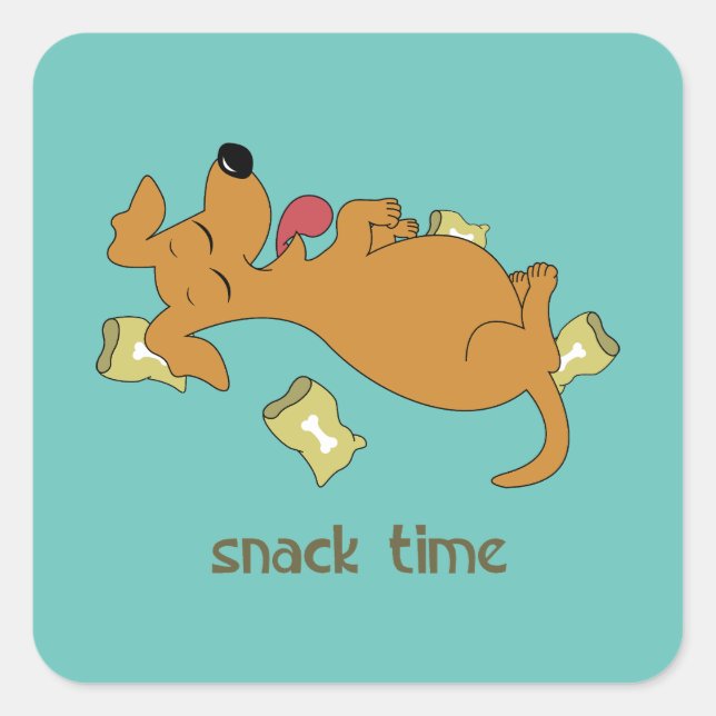 Snack time square sticker (Front)