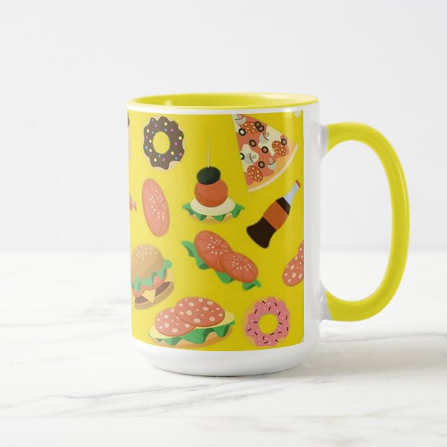 Snack Time Yellow Coffee Mug (Right)
