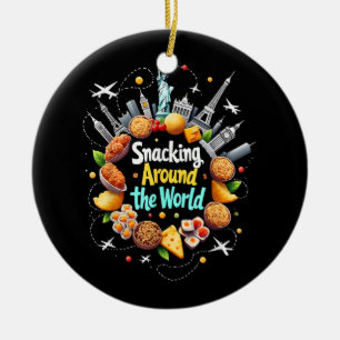 Snacking Around The World Fast Food Travel Travele Ceramic Tree Decoration