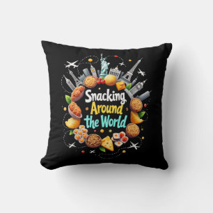 Snacking Around The World Fast Food Travel Travele Cushion